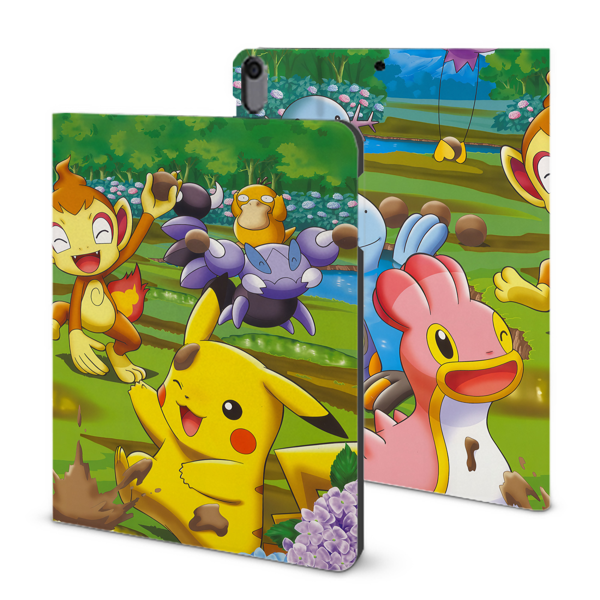 （画像用） ポケットモンスター Pokémon IPad ケース ブック型 PUレザー TPU 耐衝撃 軽量 薄型 ペン収納なし 全面保護 IPad 各モデル対応